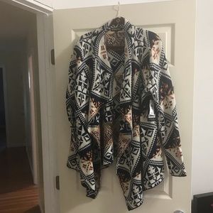 NWT open-front sweater; fun pattern! *FINAL PRICE*